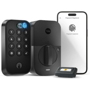 Black Suede Keyed Smart Entry Door Lock